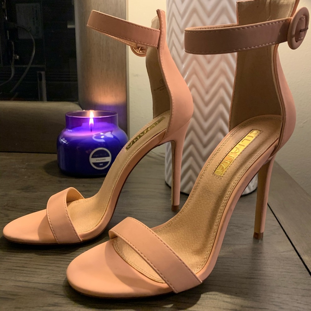 Pale pink strap heels